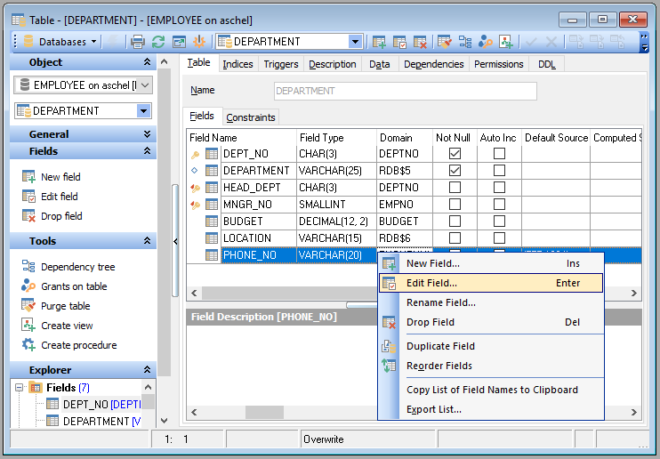 SQL Management Studio for InterBase/Firebird screenshot