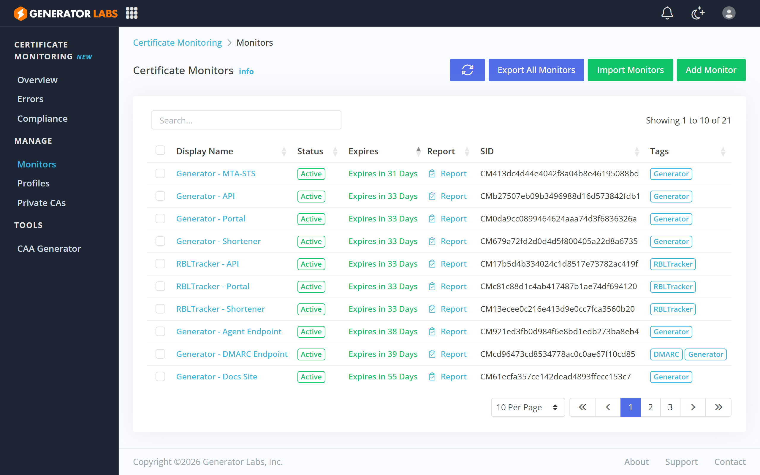 Generator Labs screenshot