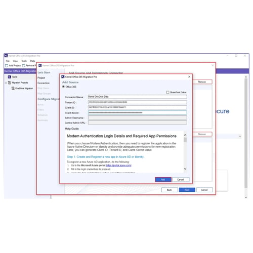 Kernel OneDrive Migration Tool screenshot