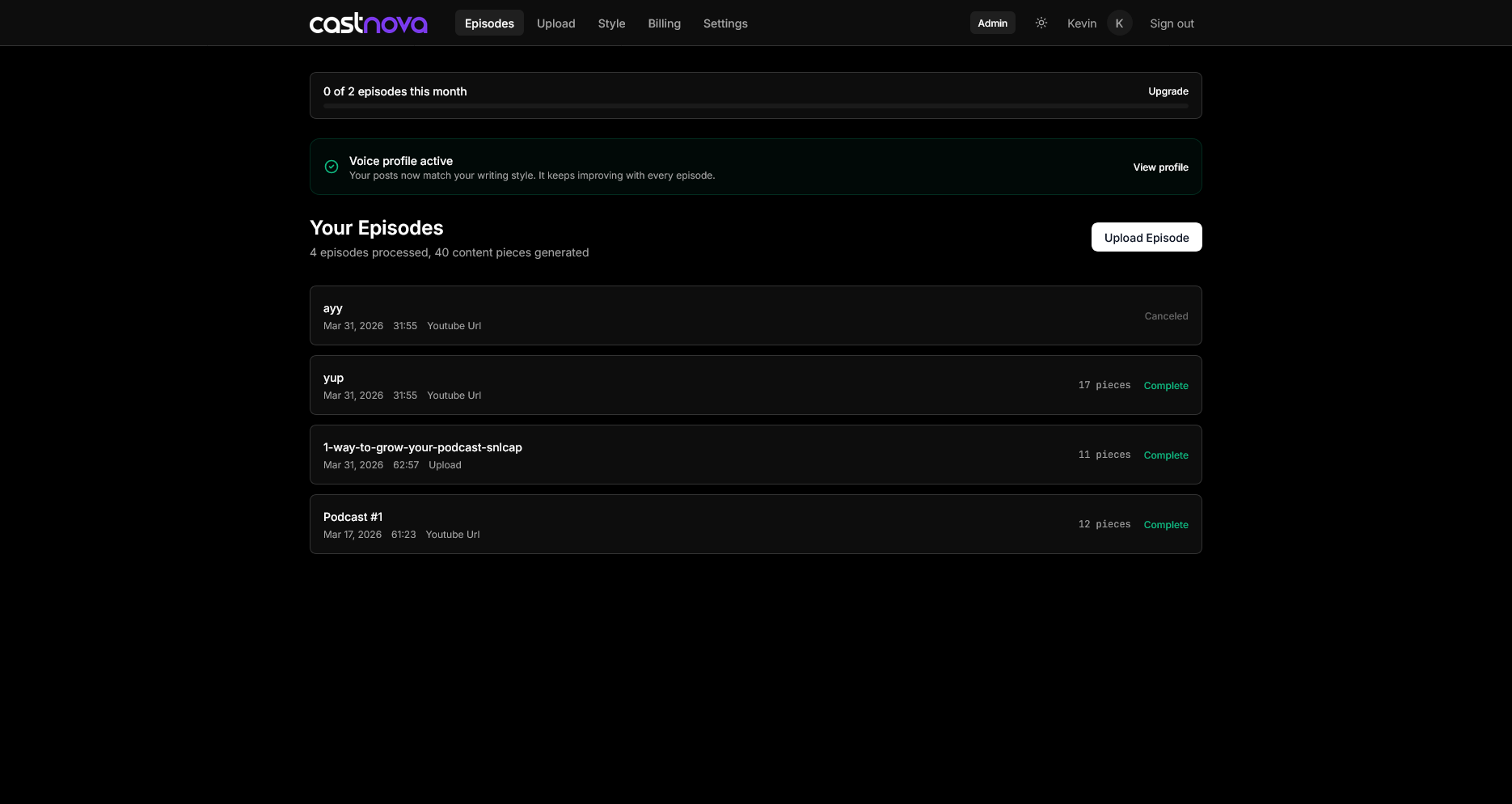 CastNova screenshot
