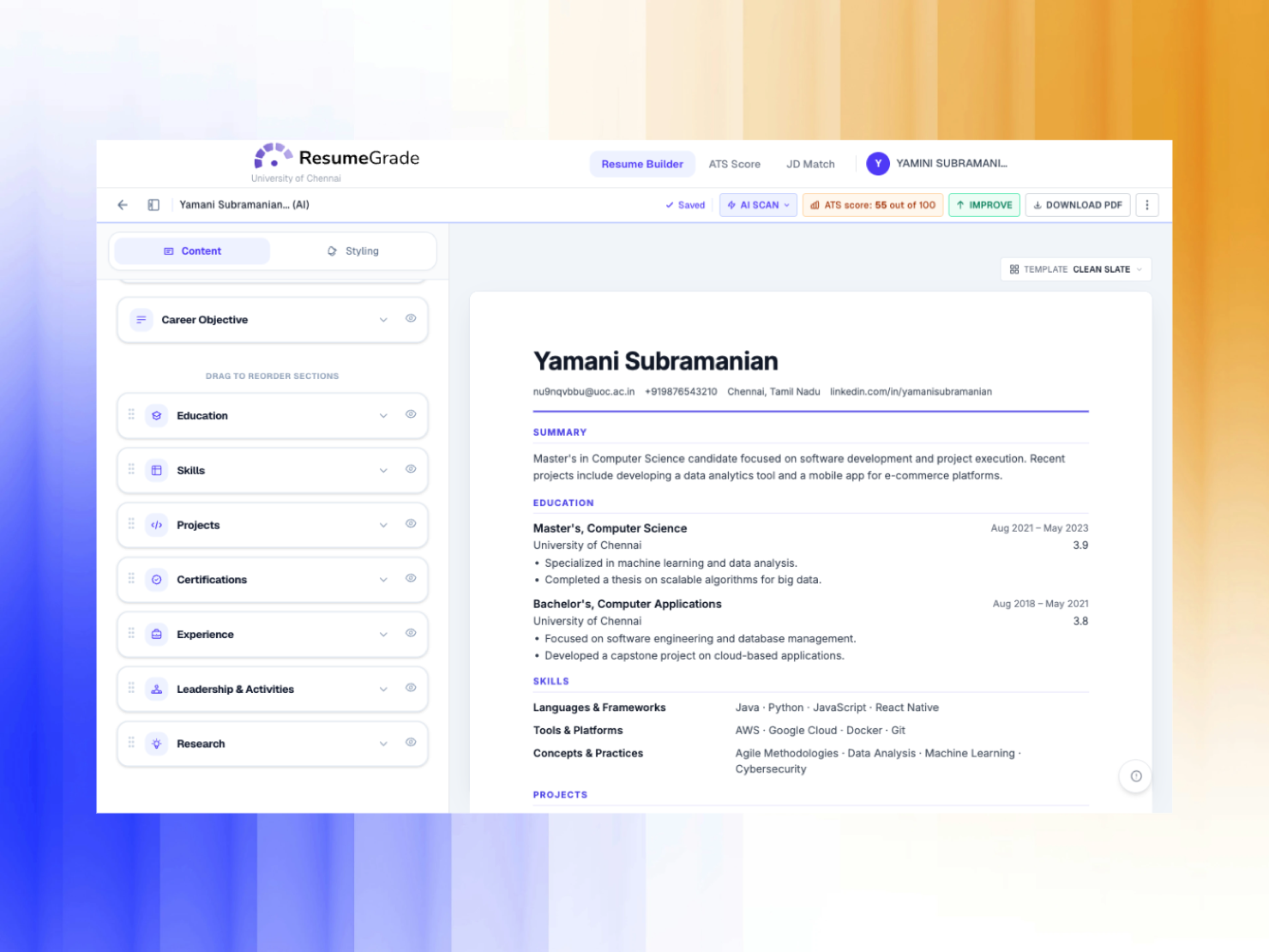 ResumeGrade screenshot