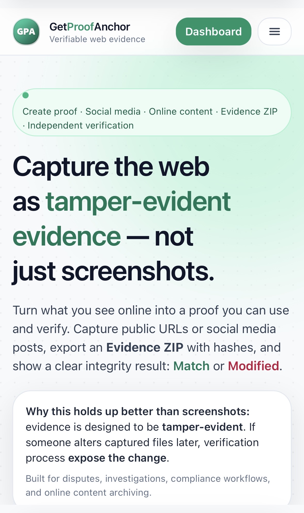 GetProofAnchor screenshot