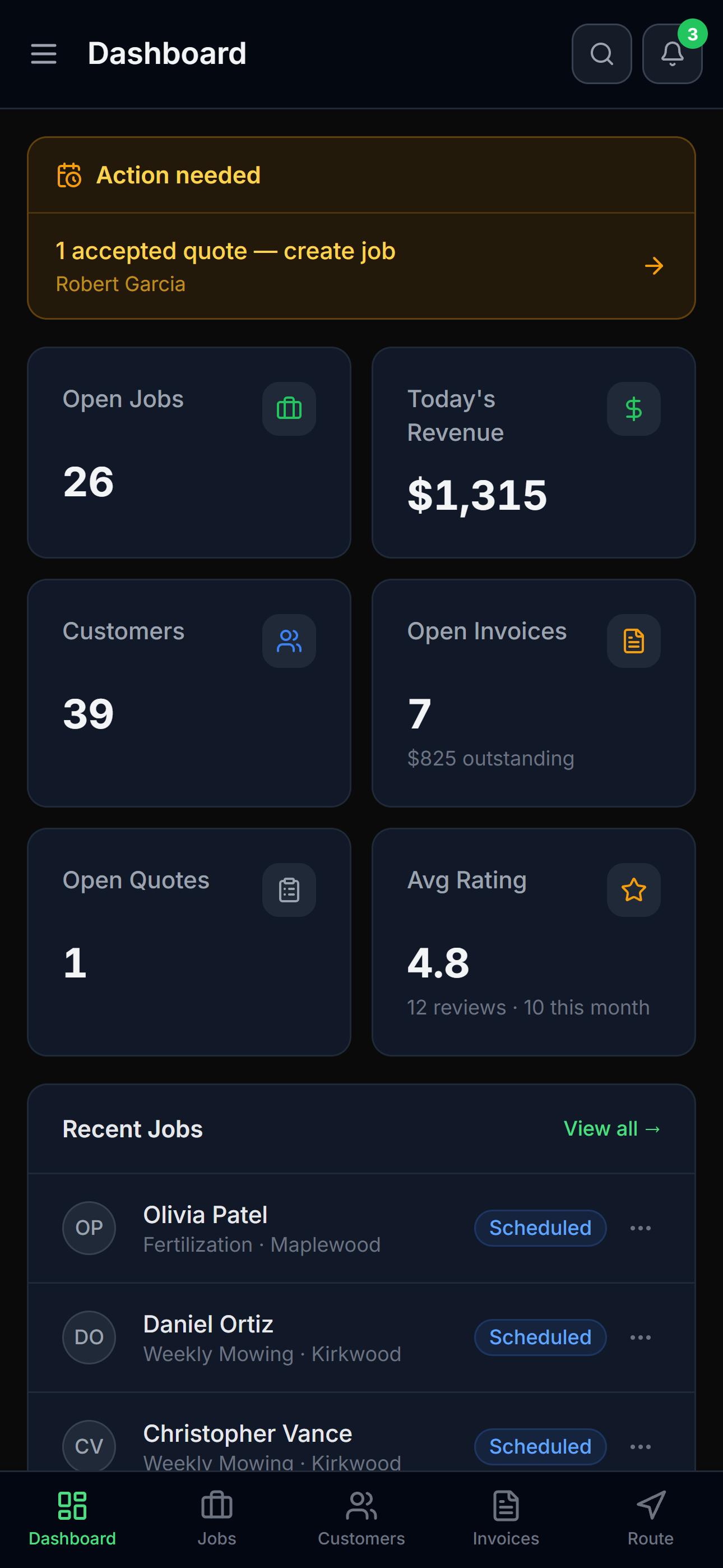 Lawnager screenshot