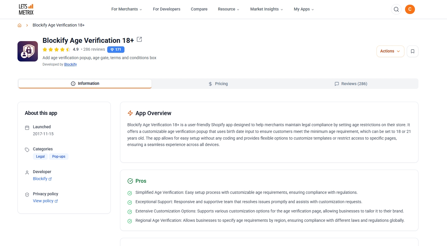 Letsmetrix screenshot