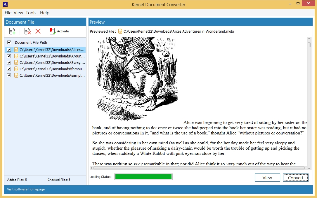 Kernel Document Converter Software screenshot