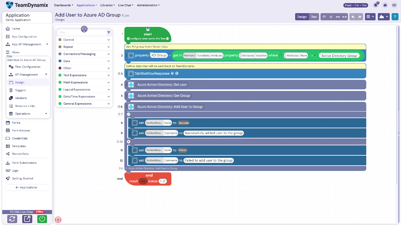 TeamDynamix iPaaS screenshot