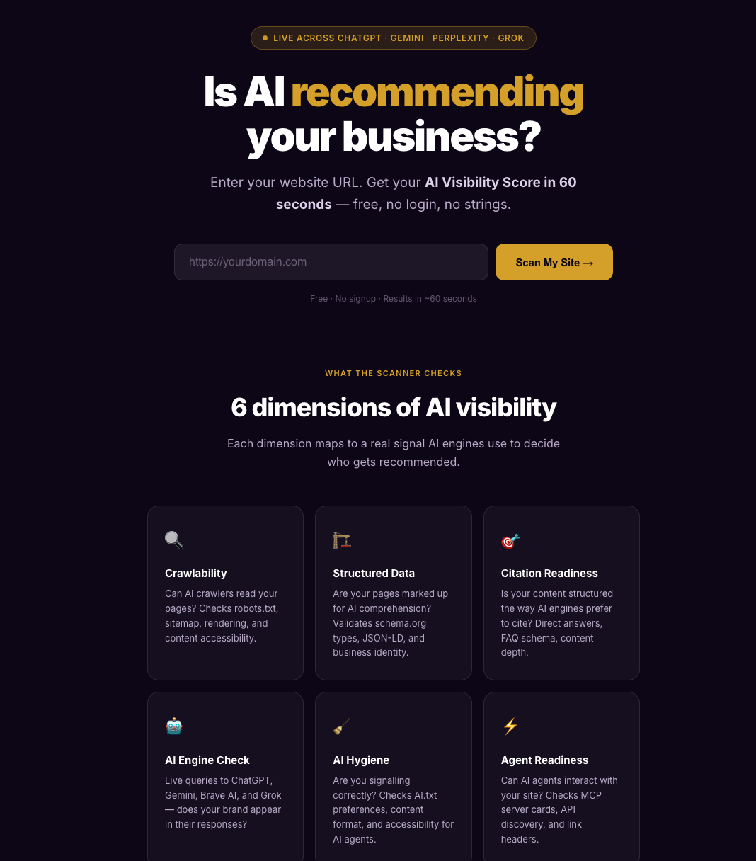 AI Visibility Scanner screenshot