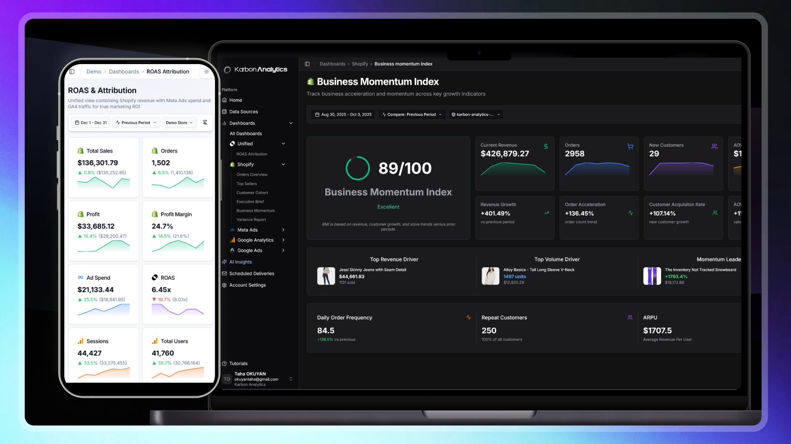 Karbon Analytics screenshot