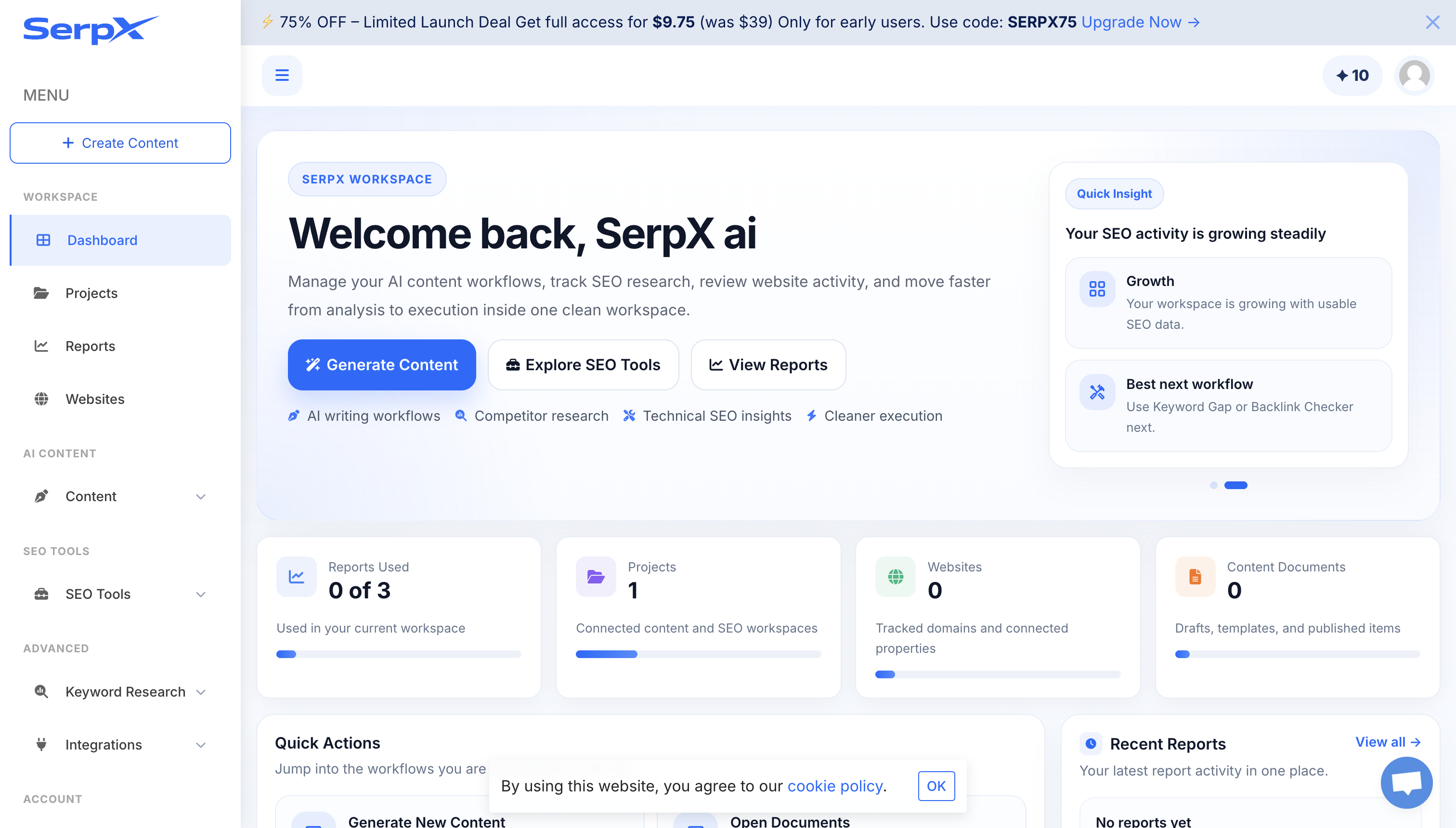 SerpX screenshot