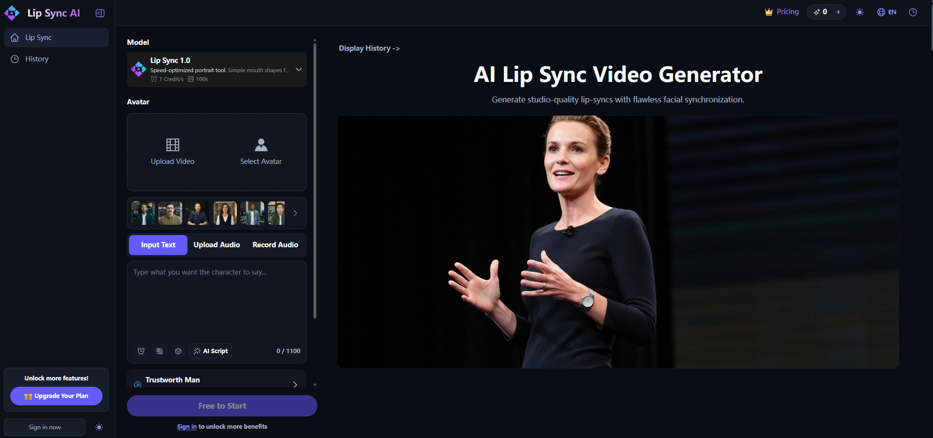 AI Lip Sync Generator screenshot