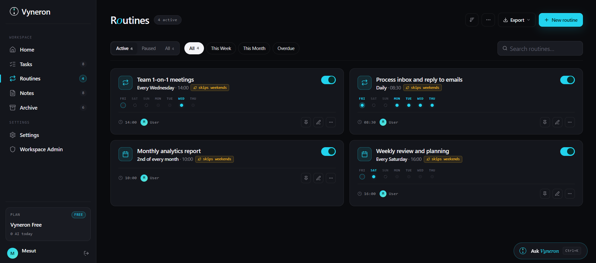 Vyneron screenshot