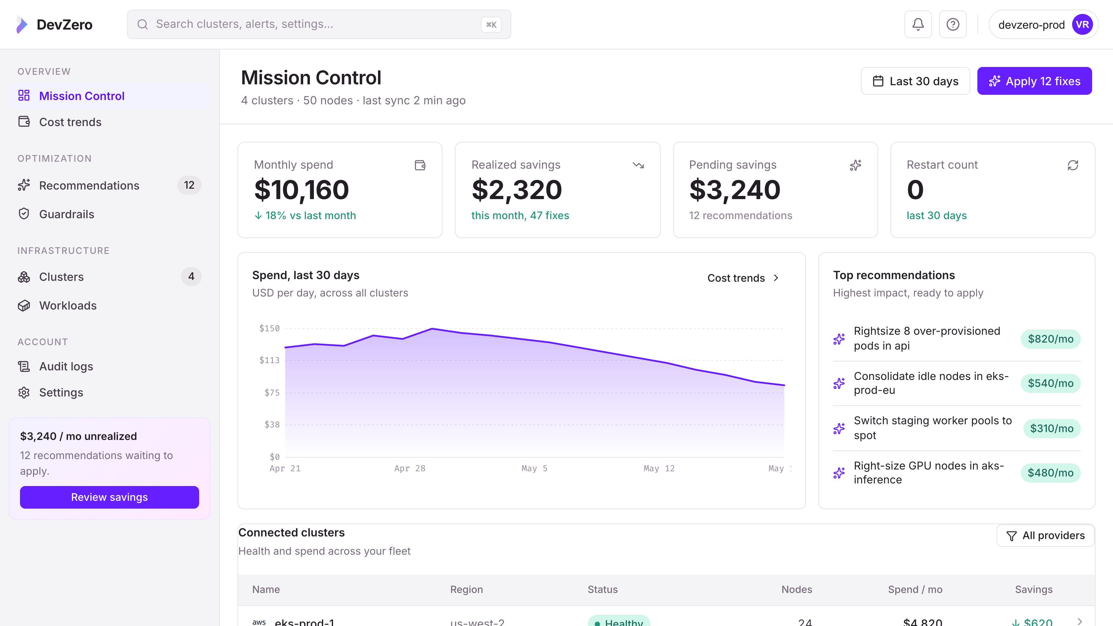 DevZero screenshot