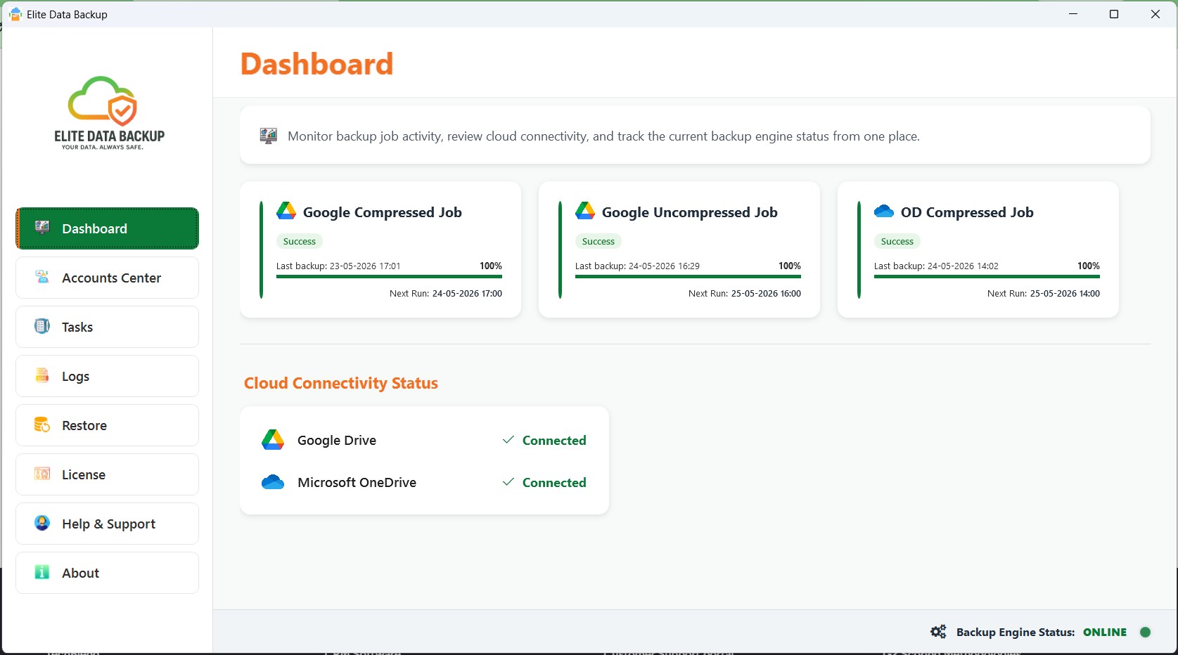 Elite Data Backup screenshot