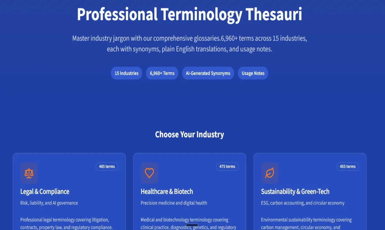AI Thesaurus screenshot