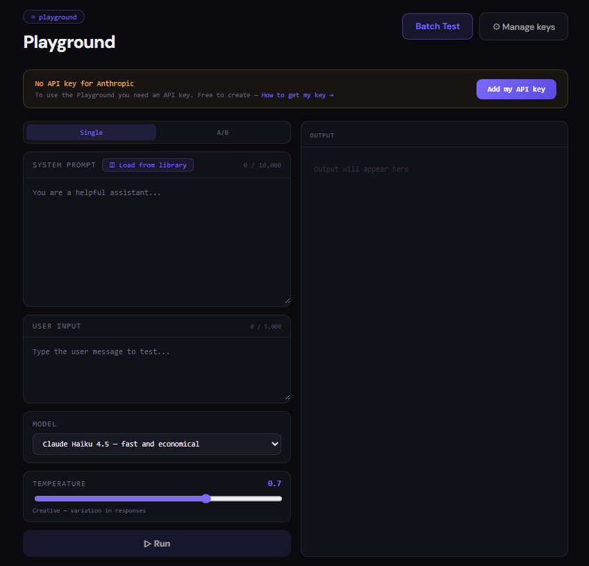 PromptEval screenshot