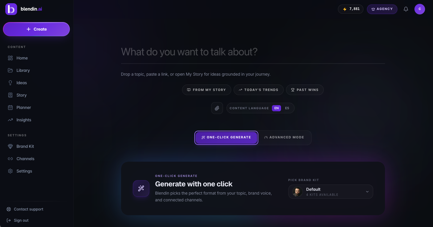 Blendin.ai screenshot
