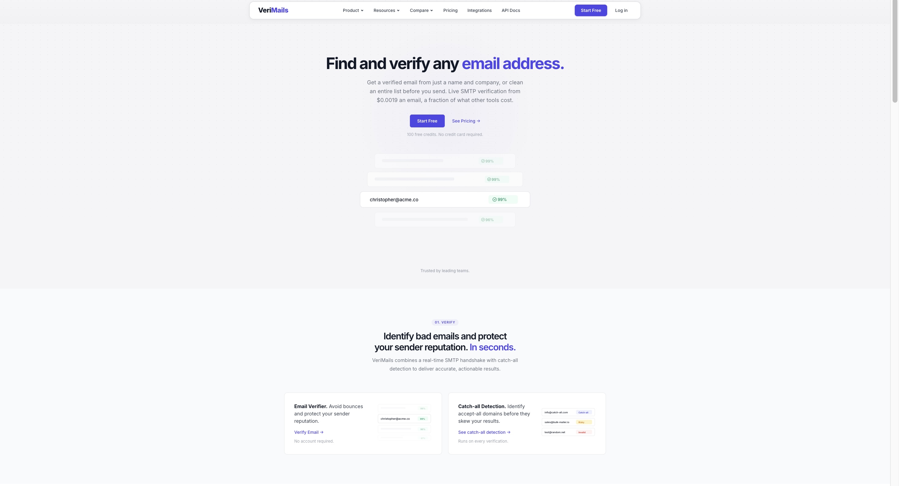 VeriMails screenshot