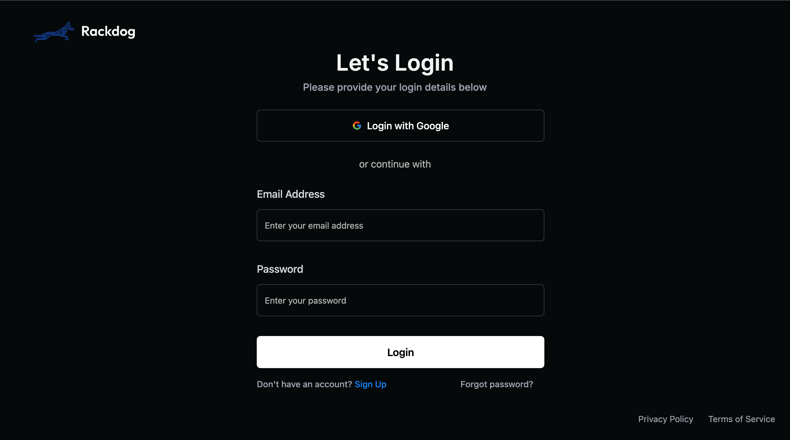 Rackdog screenshot