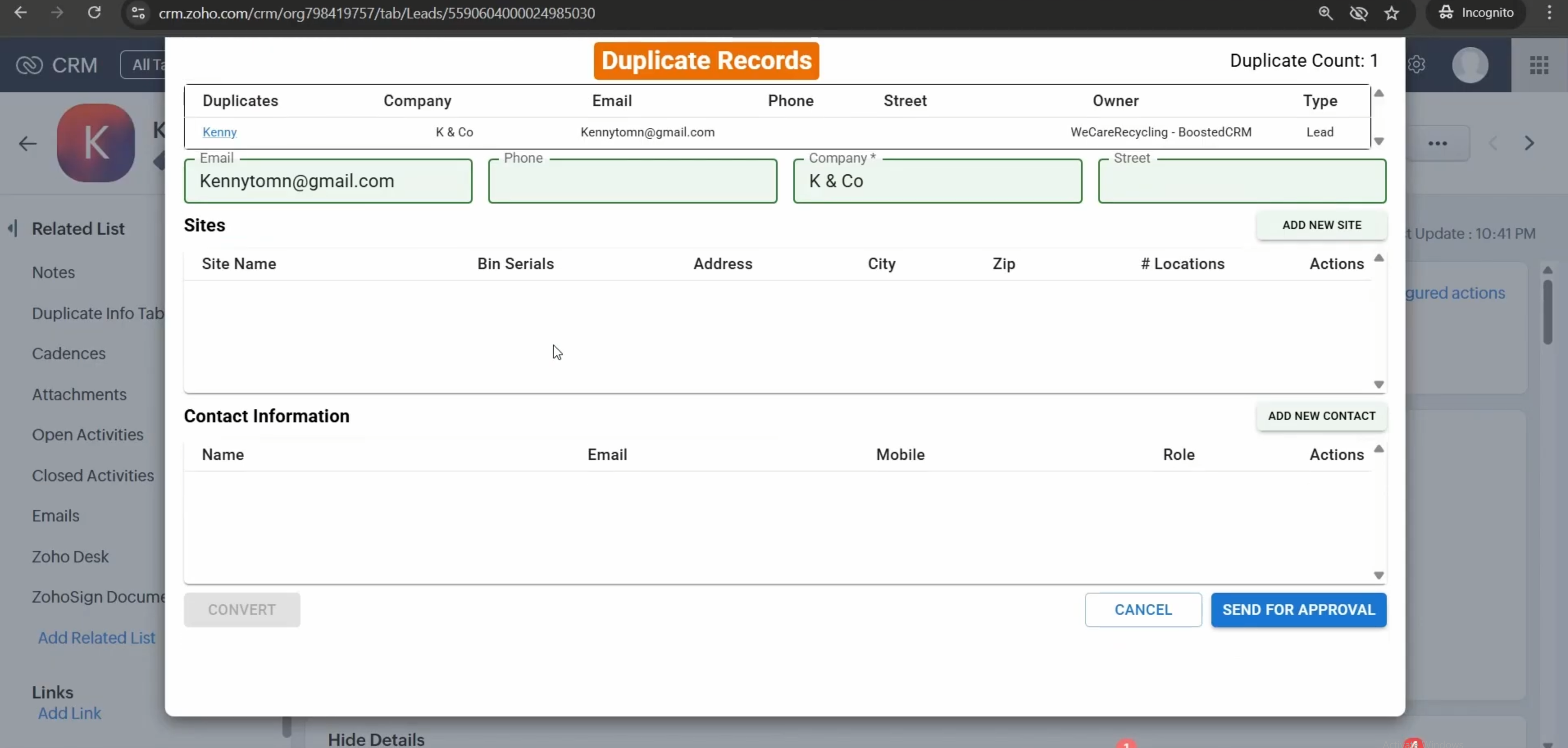 Boosted CRM screenshot