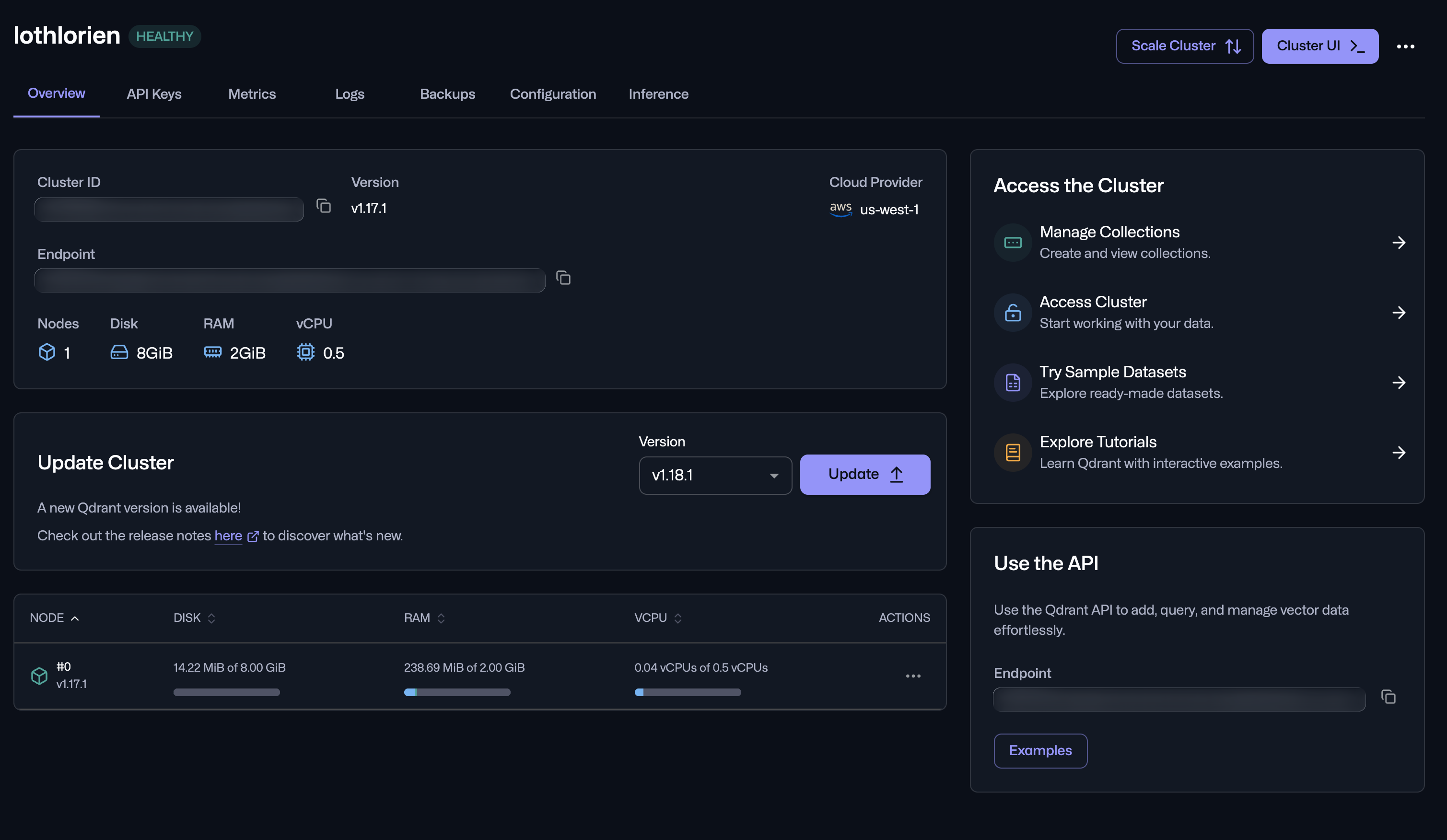 Qdrant screenshot