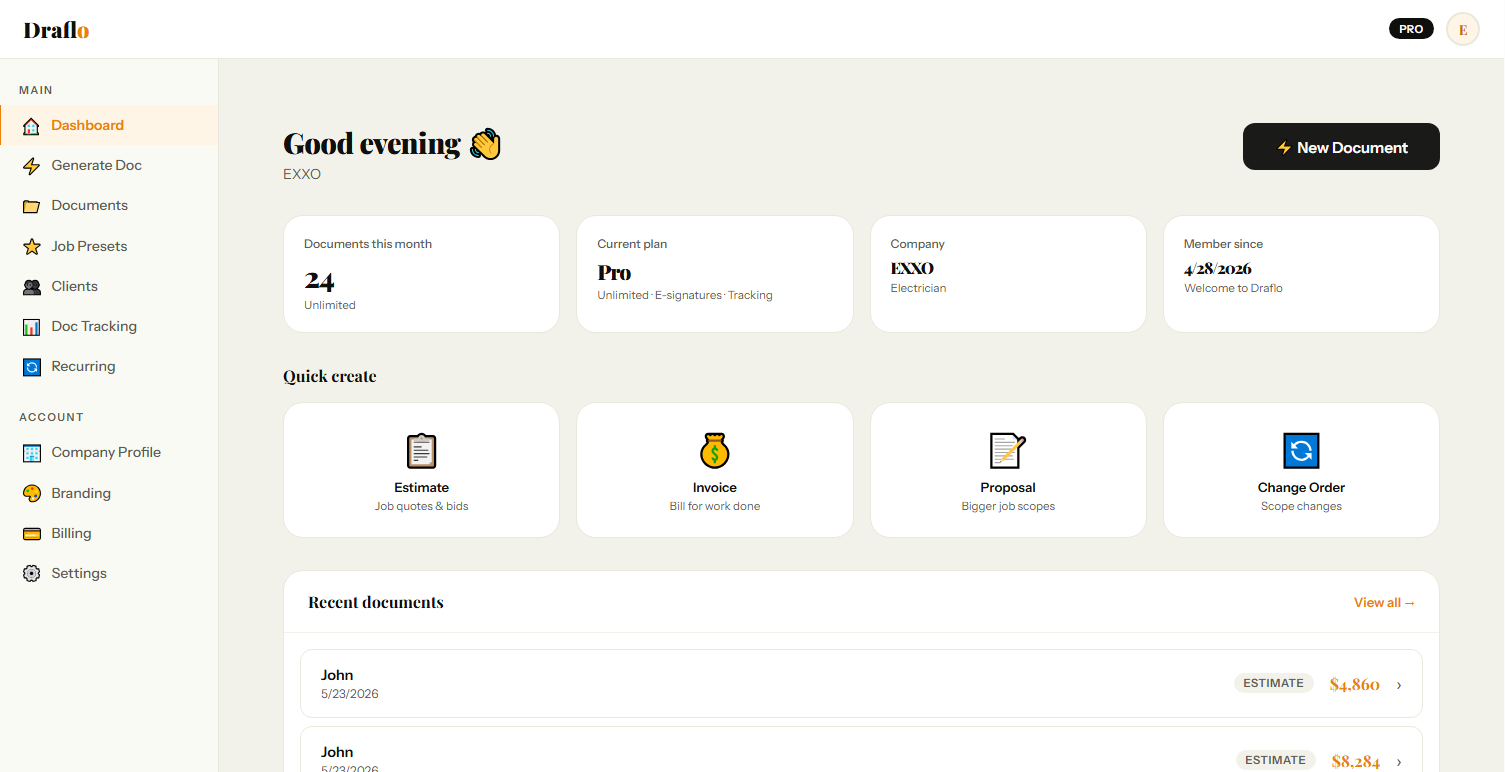 Draflo screenshot