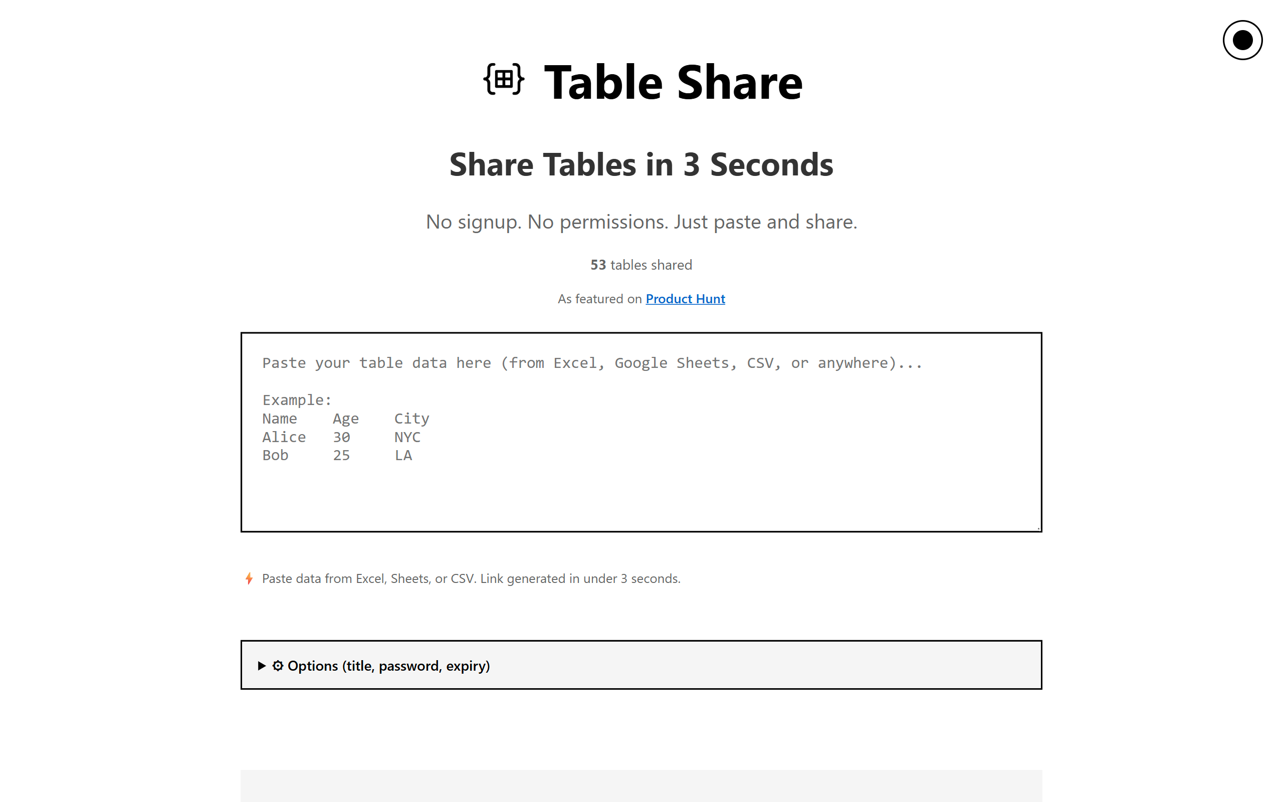 Table Share screenshot
