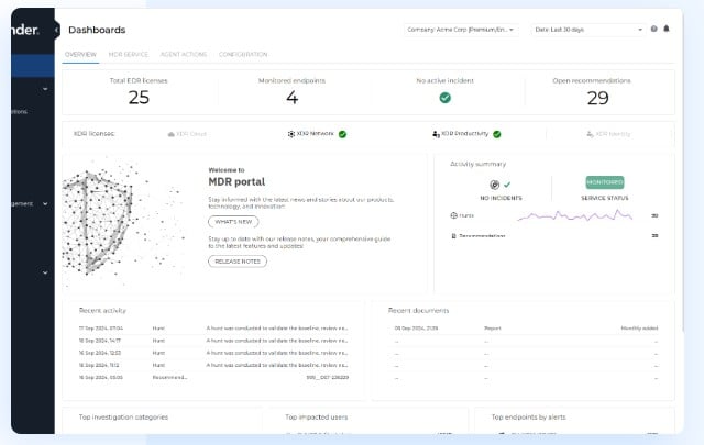 Bitdefender GravityZone MDR screenshot