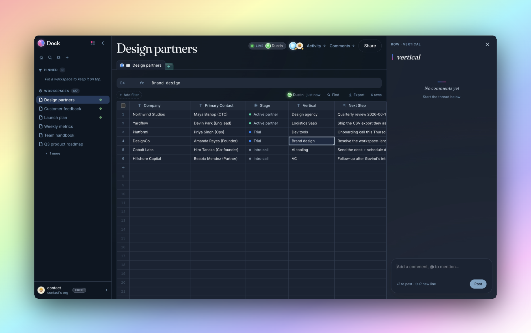 Dock screenshot
