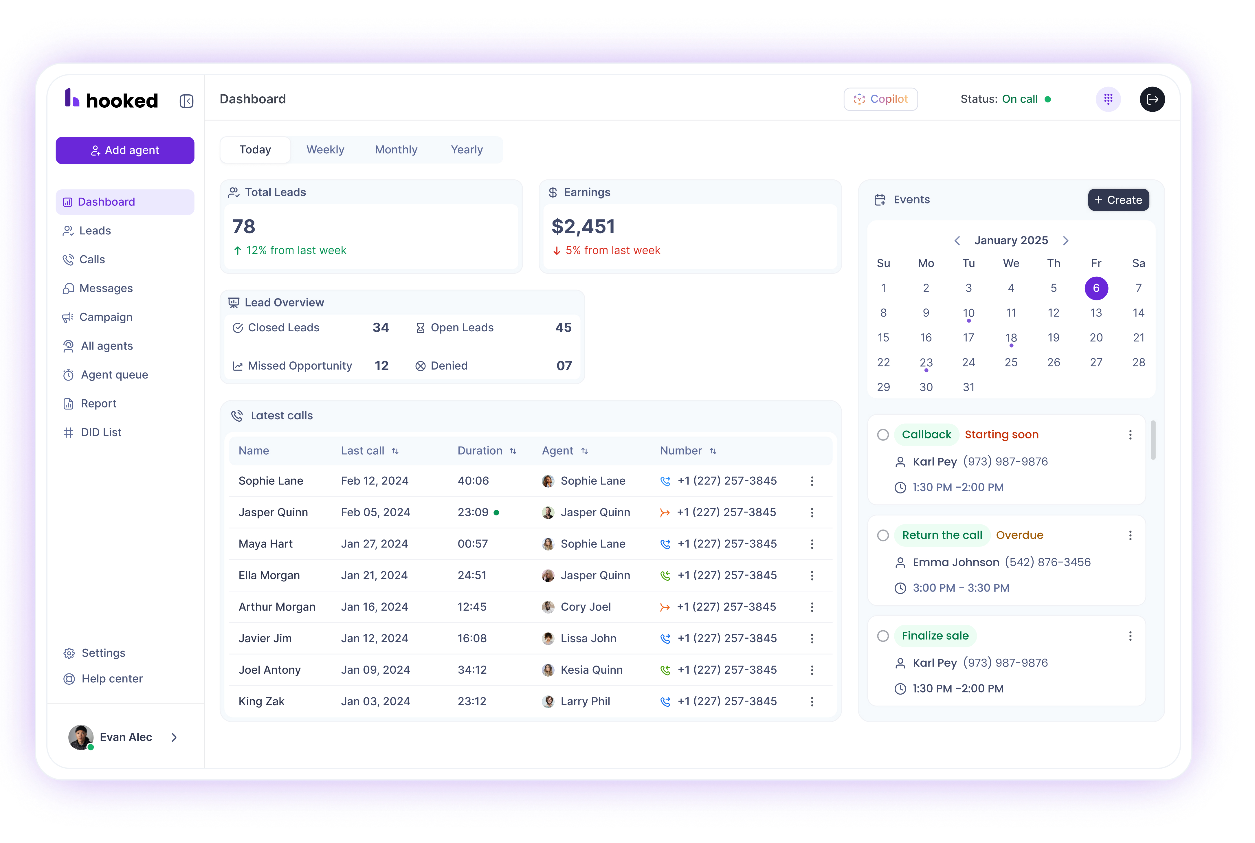 HookedCRM screenshot