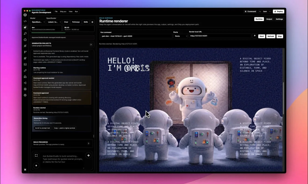 BuilderStudio screenshot