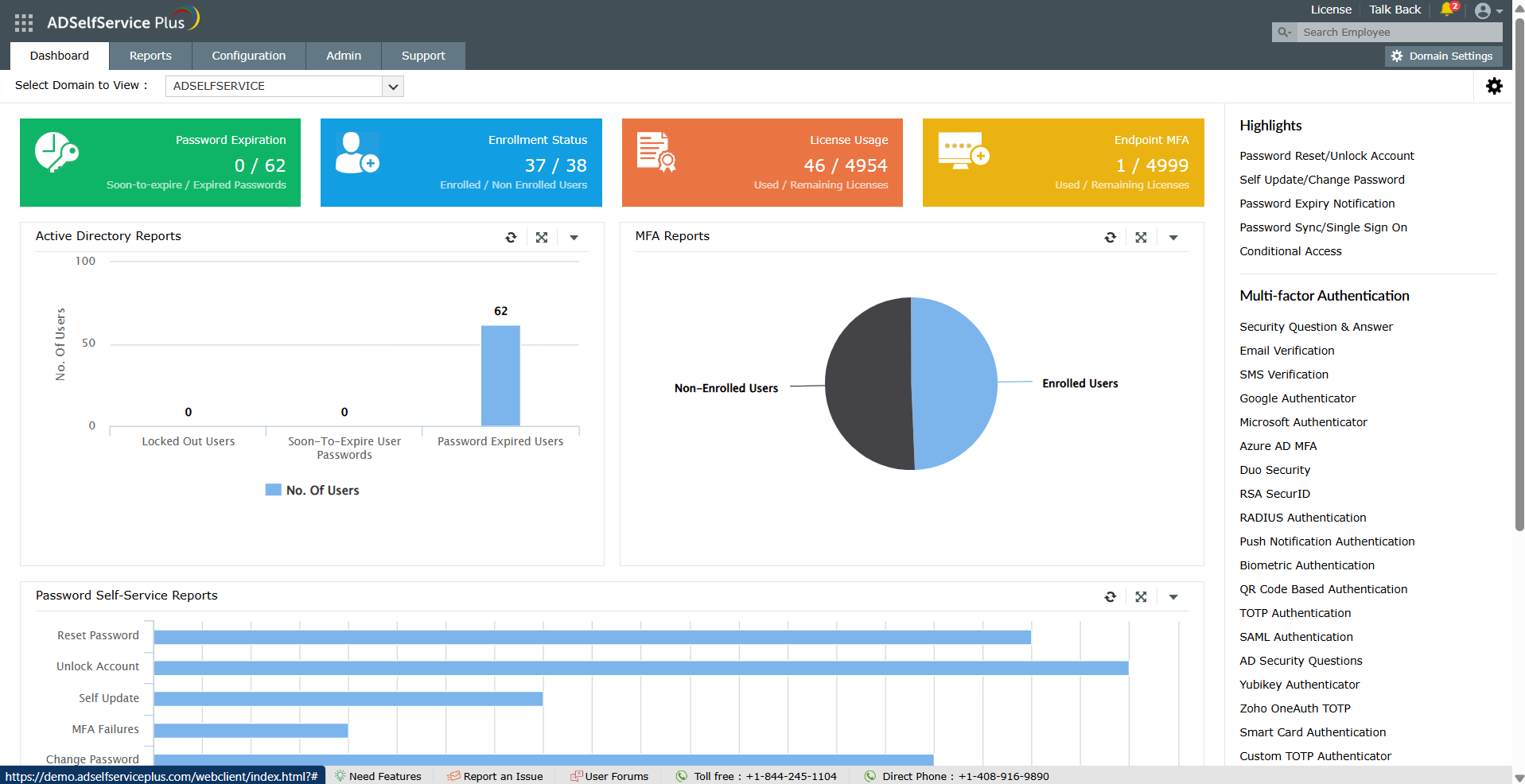 ManageEngine ADSelfService Plus screenshot