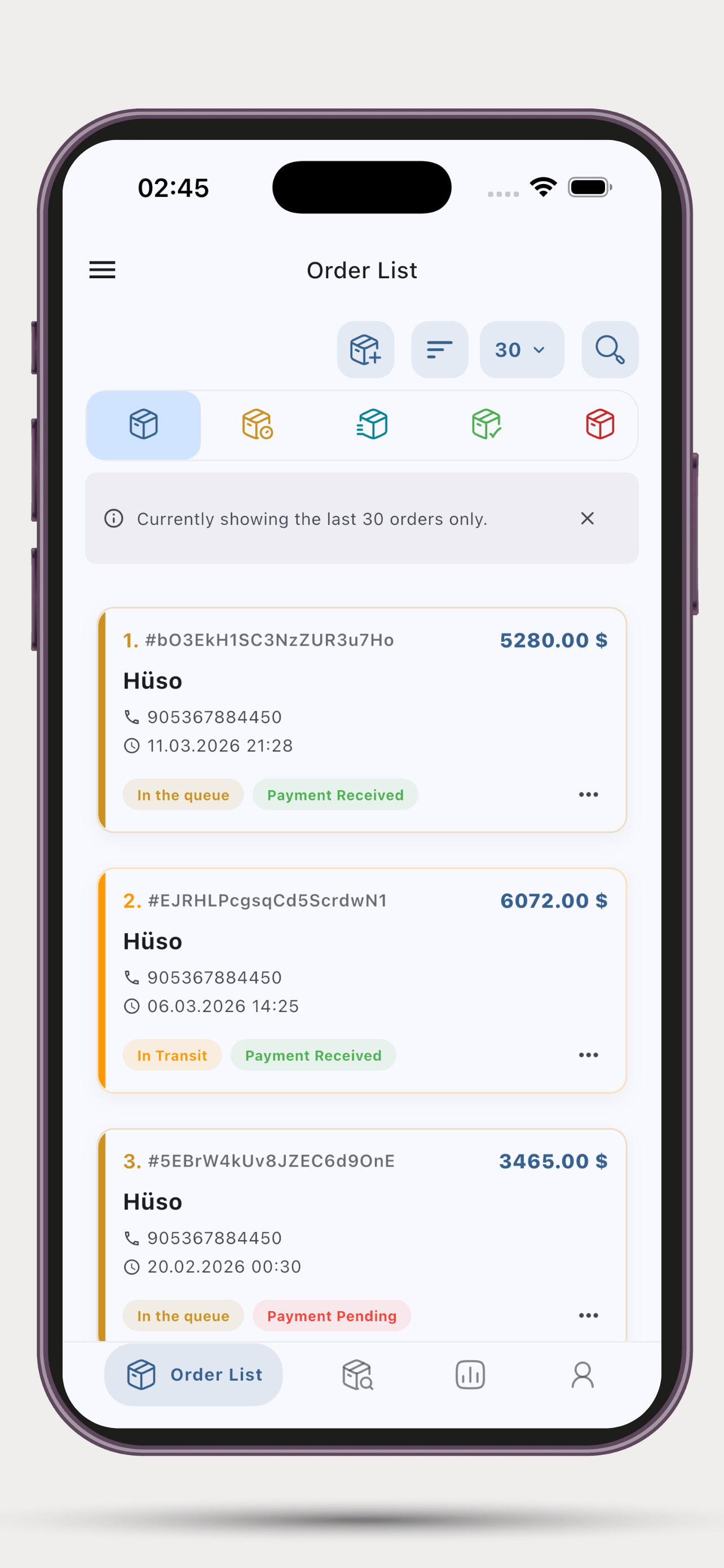 Order Tracking System screenshot