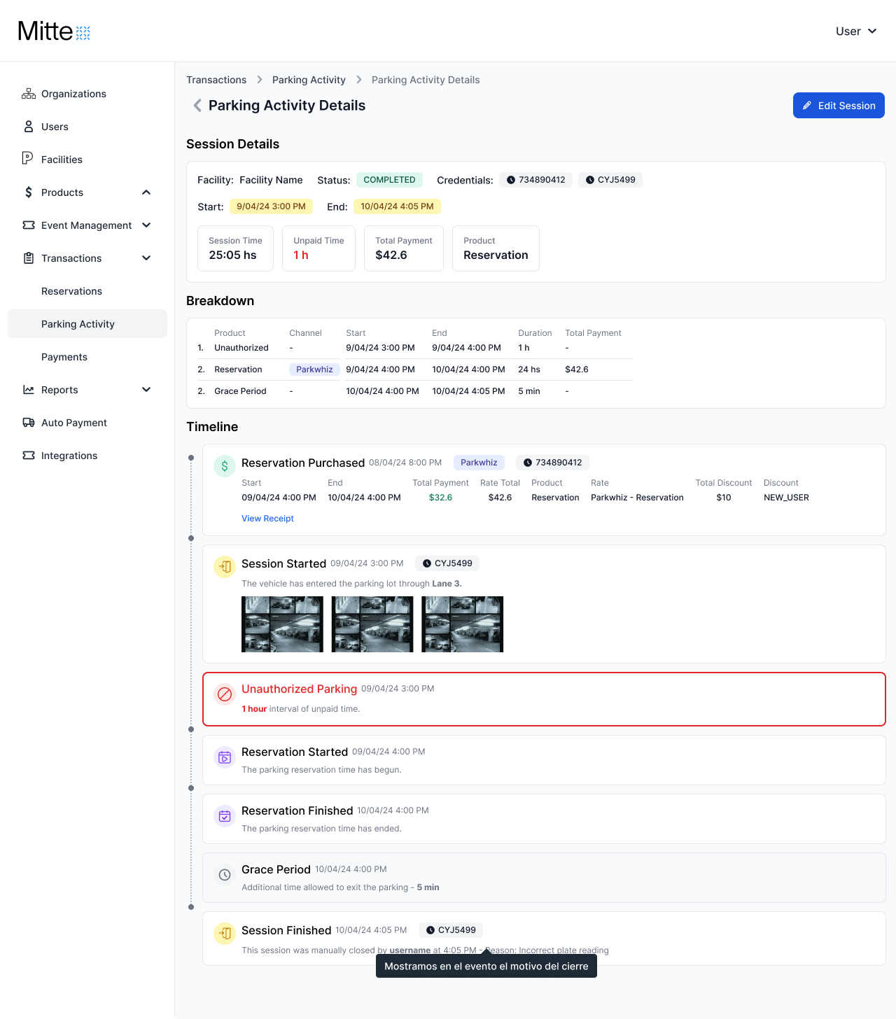 Parking Management Software screenshot