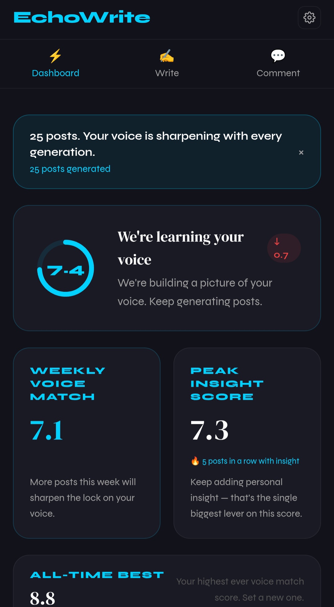 EchoWrite screenshot
