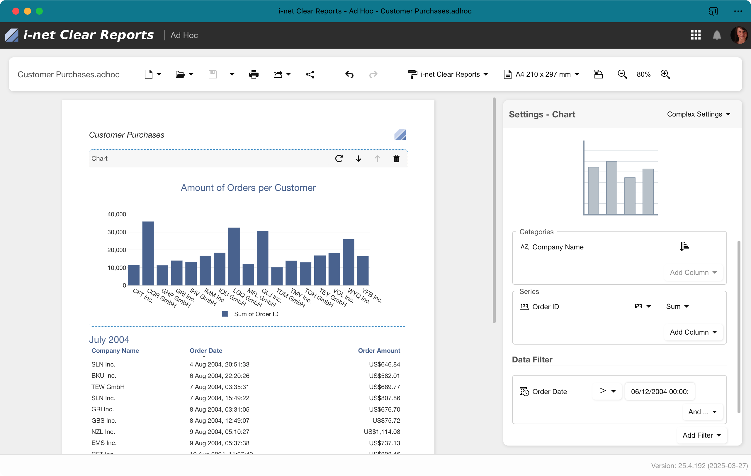 i-net Clear Reports screenshot