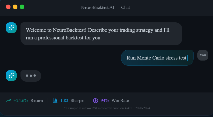 NeuroBacktest screenshot