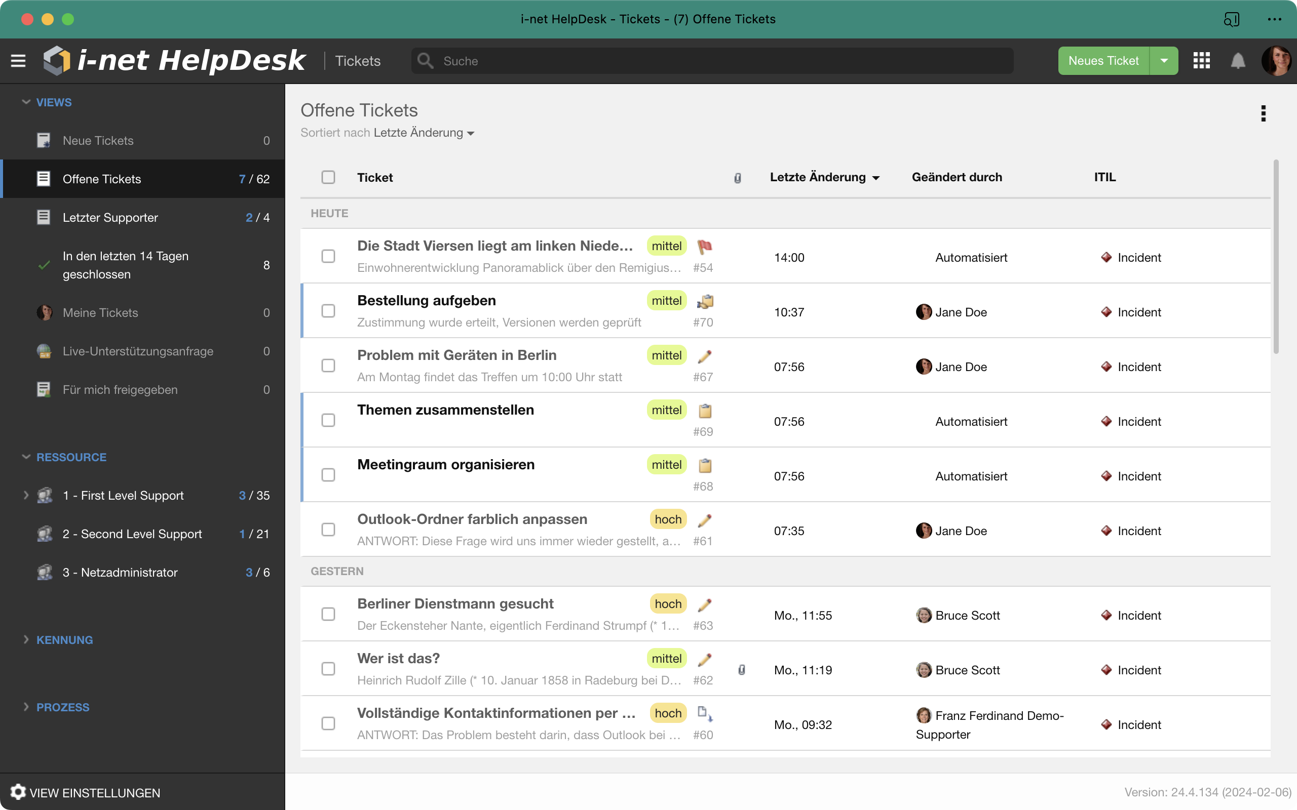 i-net HelpDesk screenshot