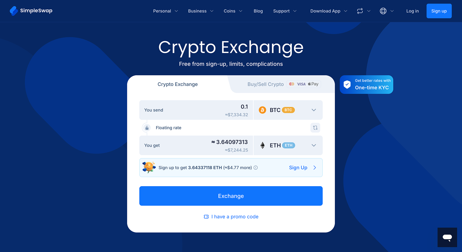 SimpleSwap screenshot