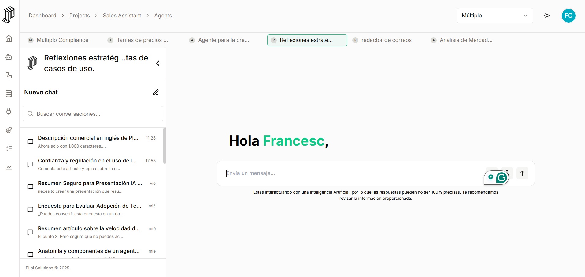 PLai Framework screenshot