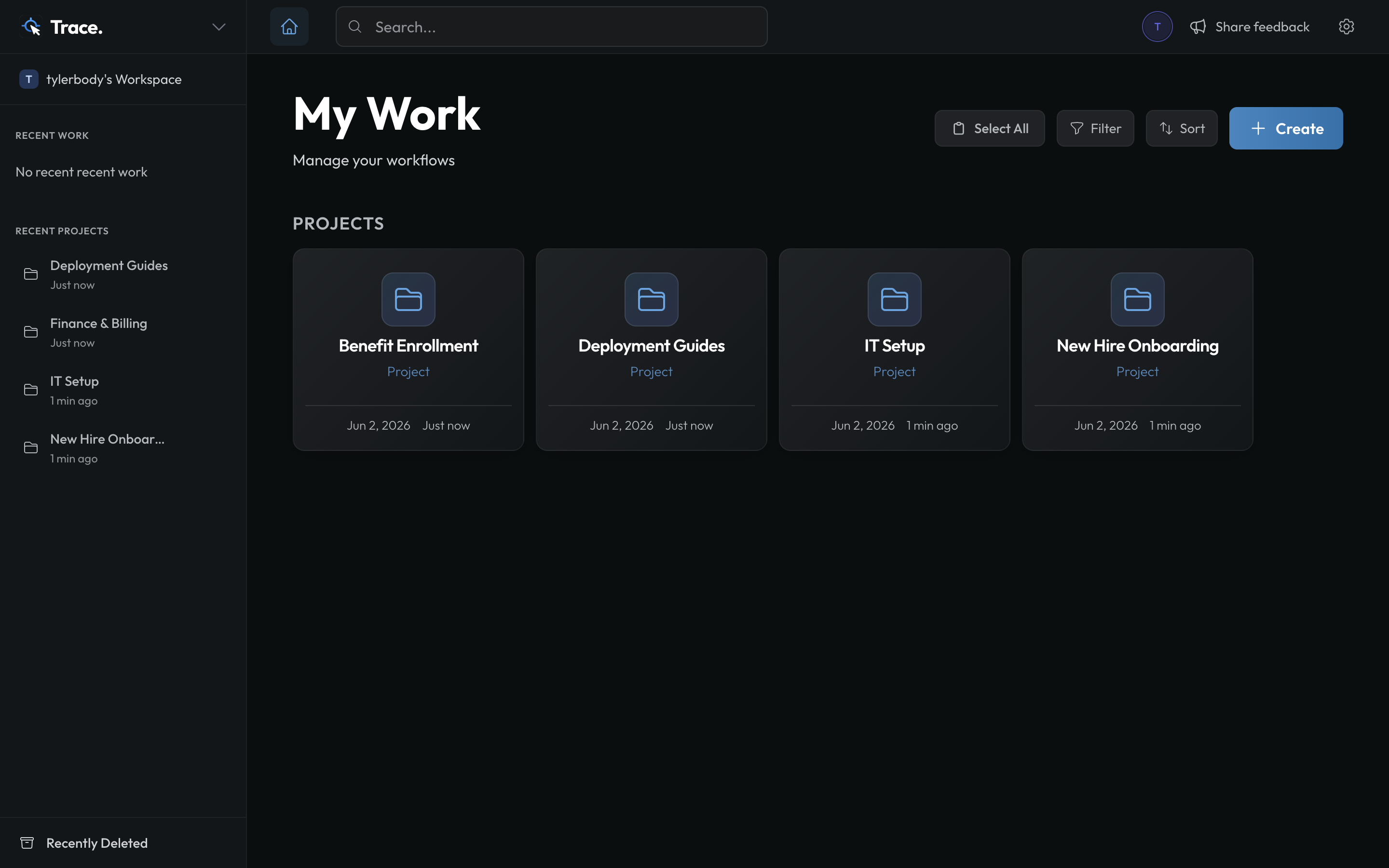 Trace screenshot