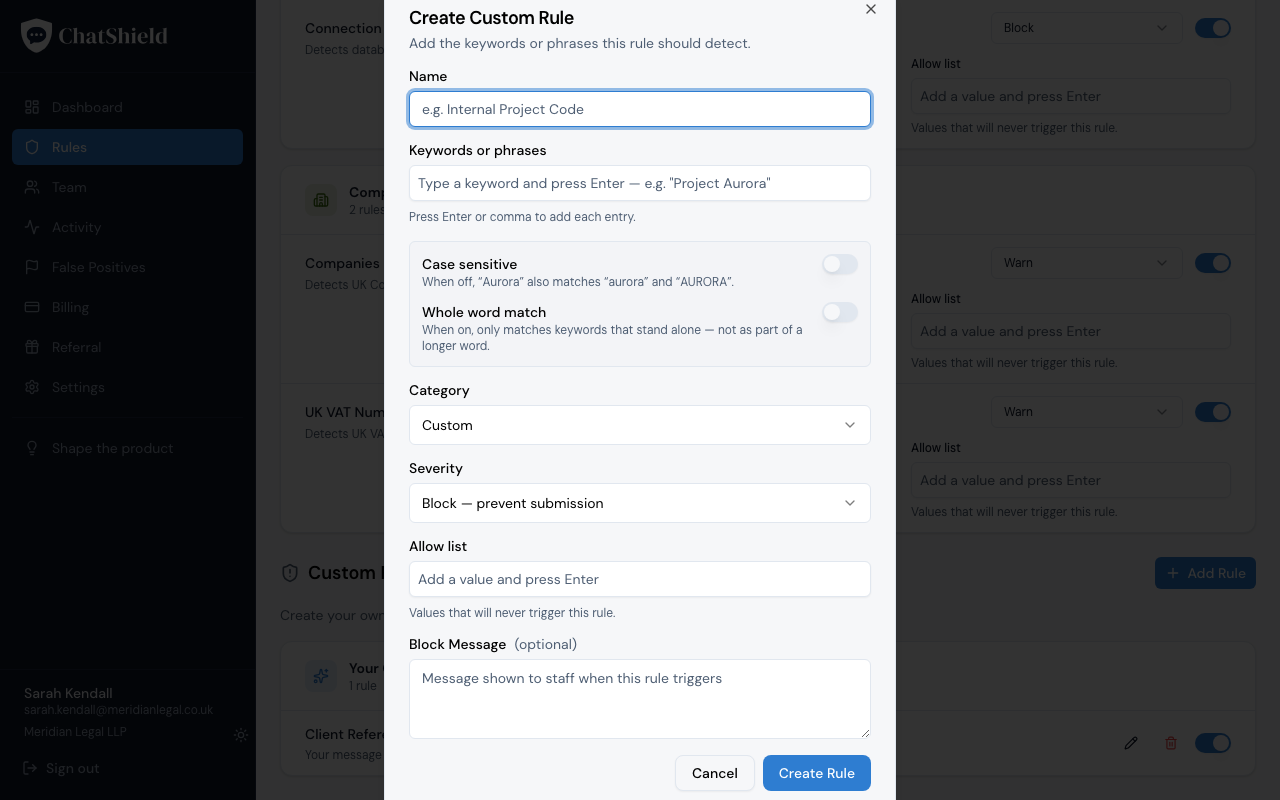 ChatShield screenshot