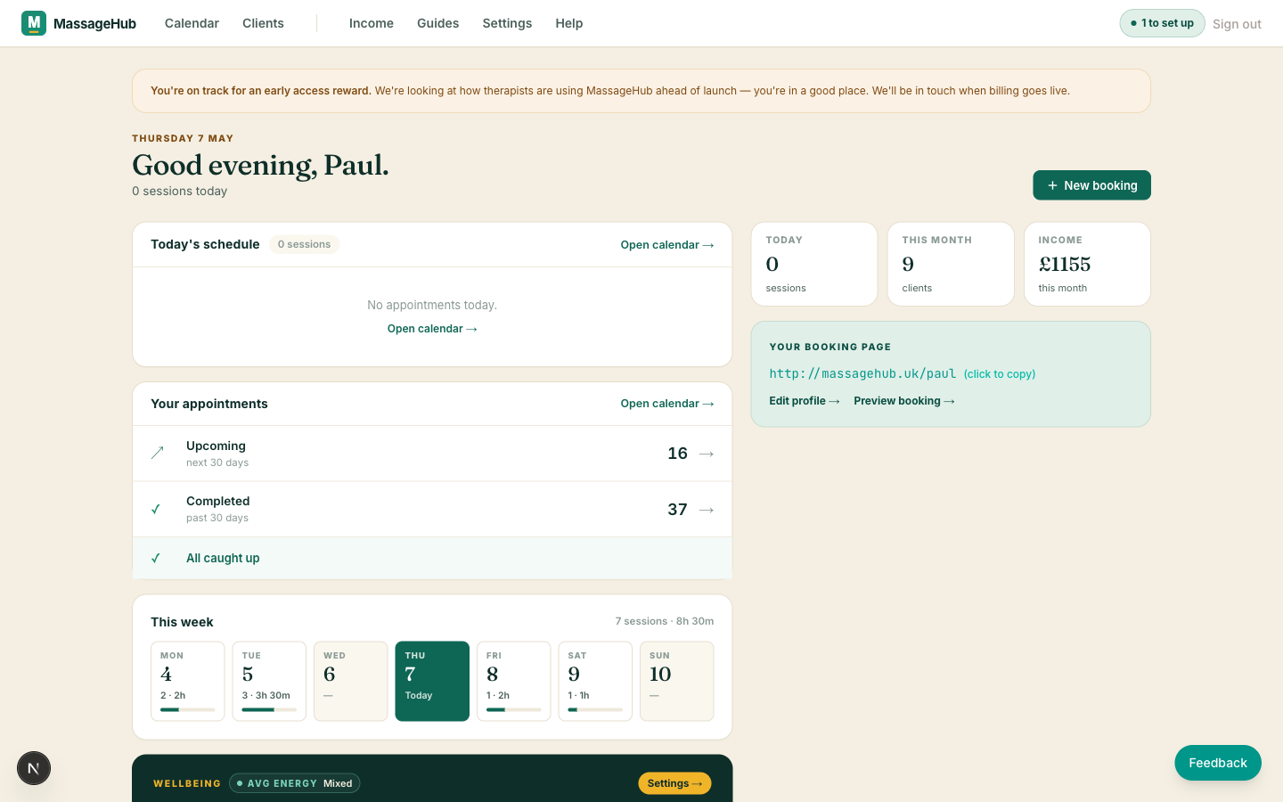 MassageHub screenshot
