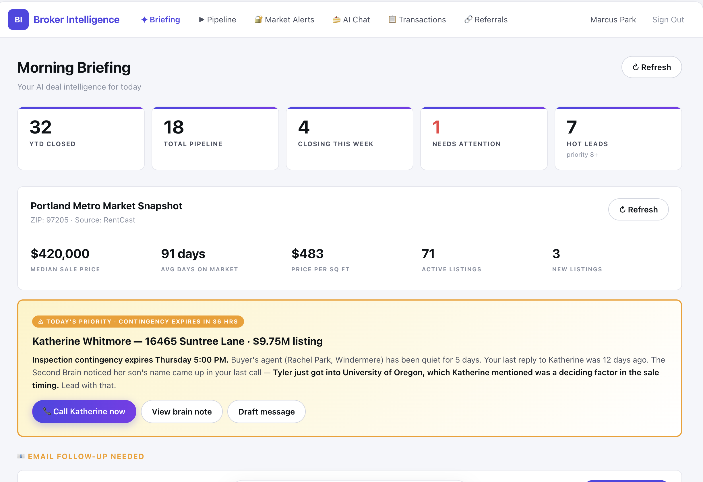 Broker Intelligence screenshot