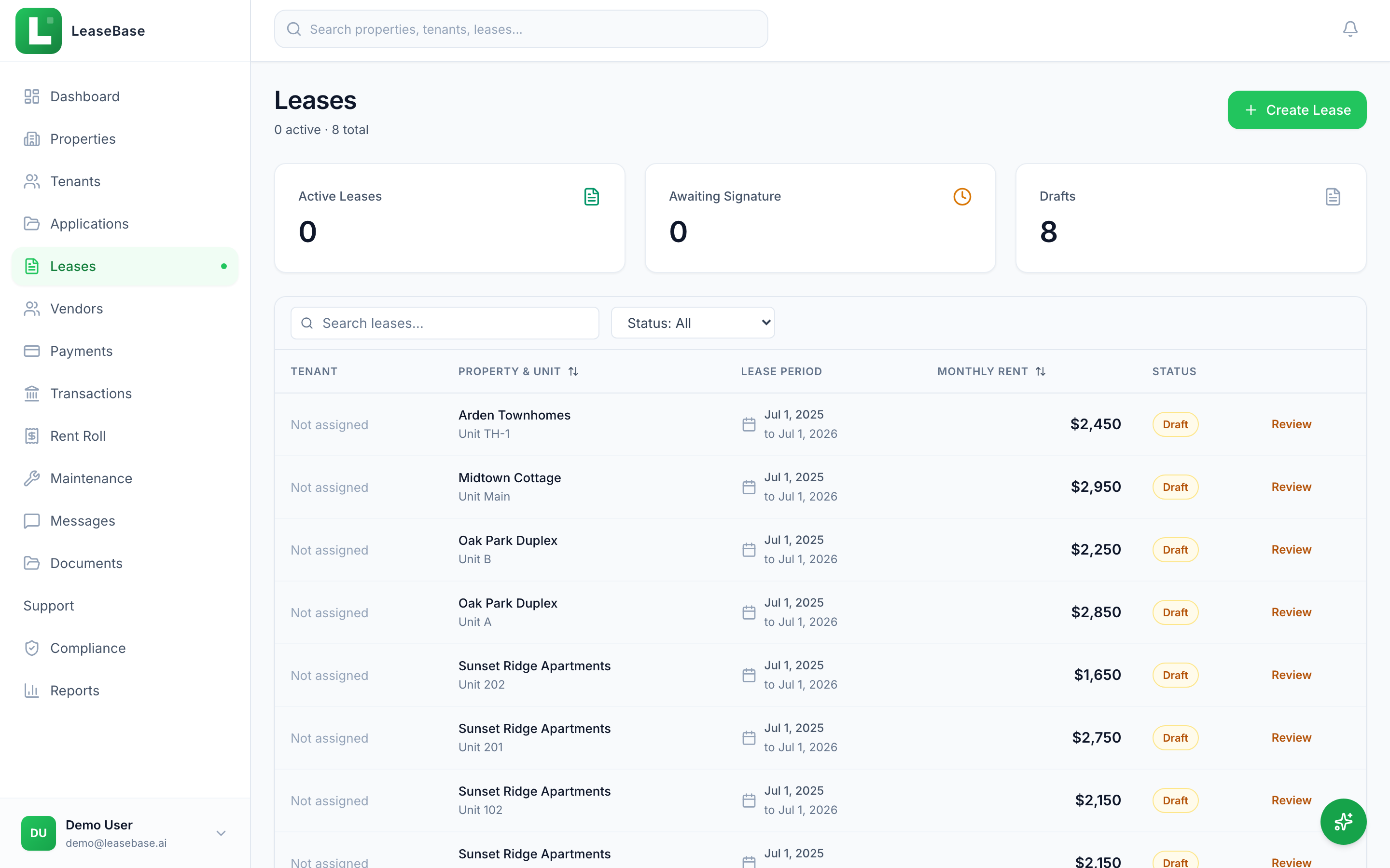 LeaseBase screenshot