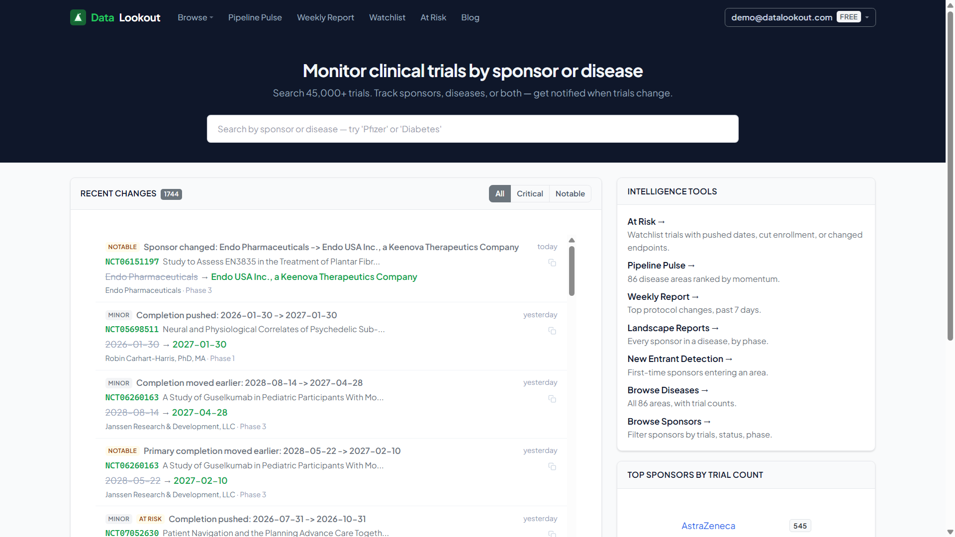DataLookout screenshot