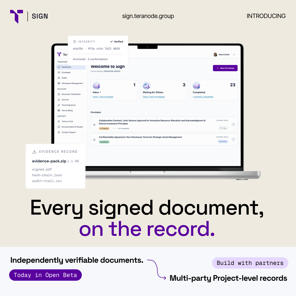 Teranode Sign screenshot