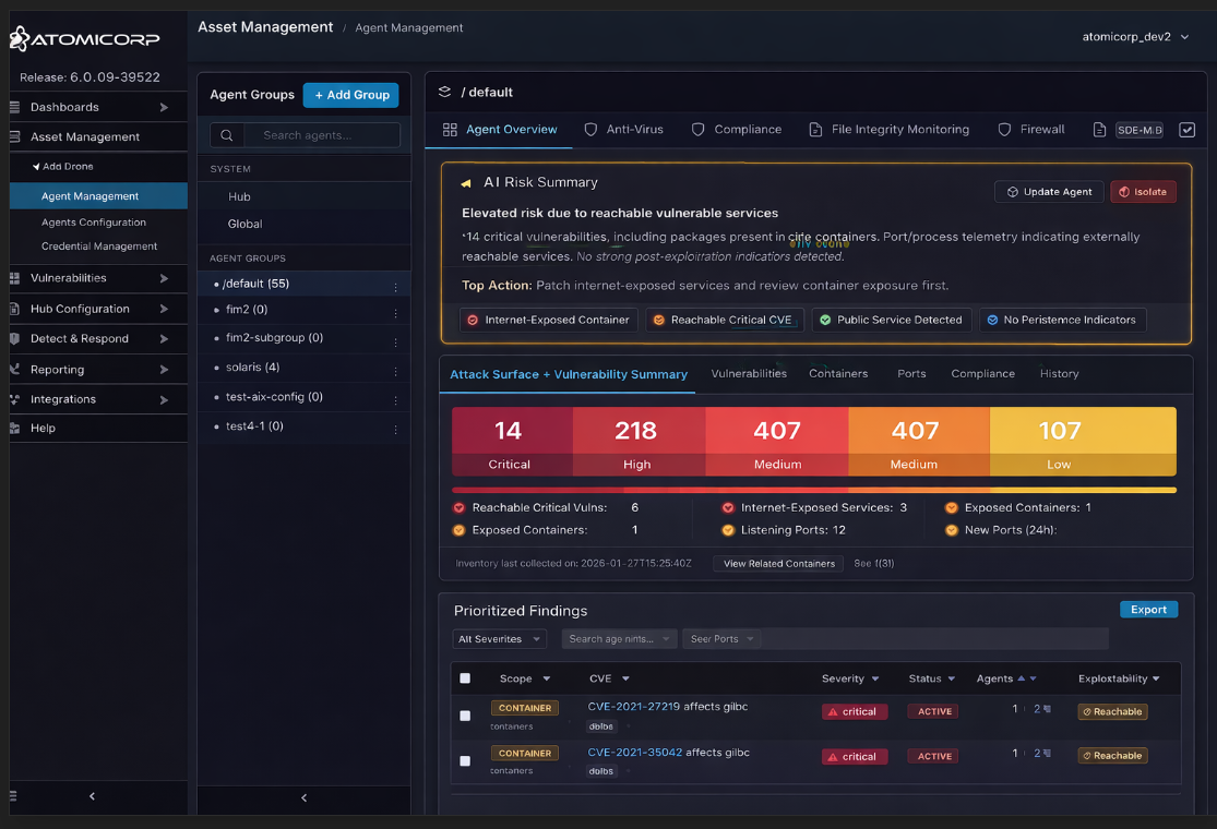 Atomic Enterprise OSSEC screenshot