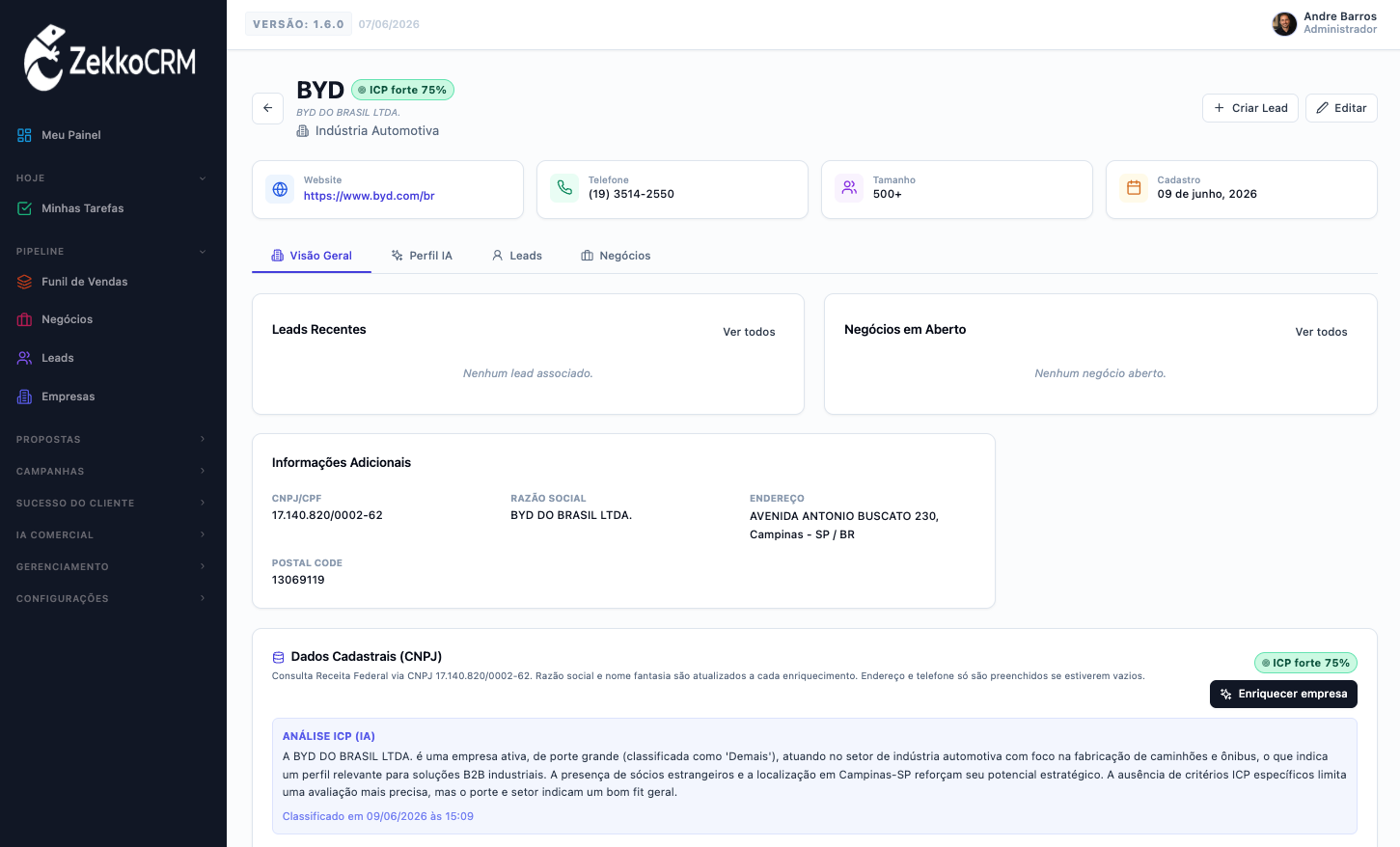 ZekkoCRM screenshot