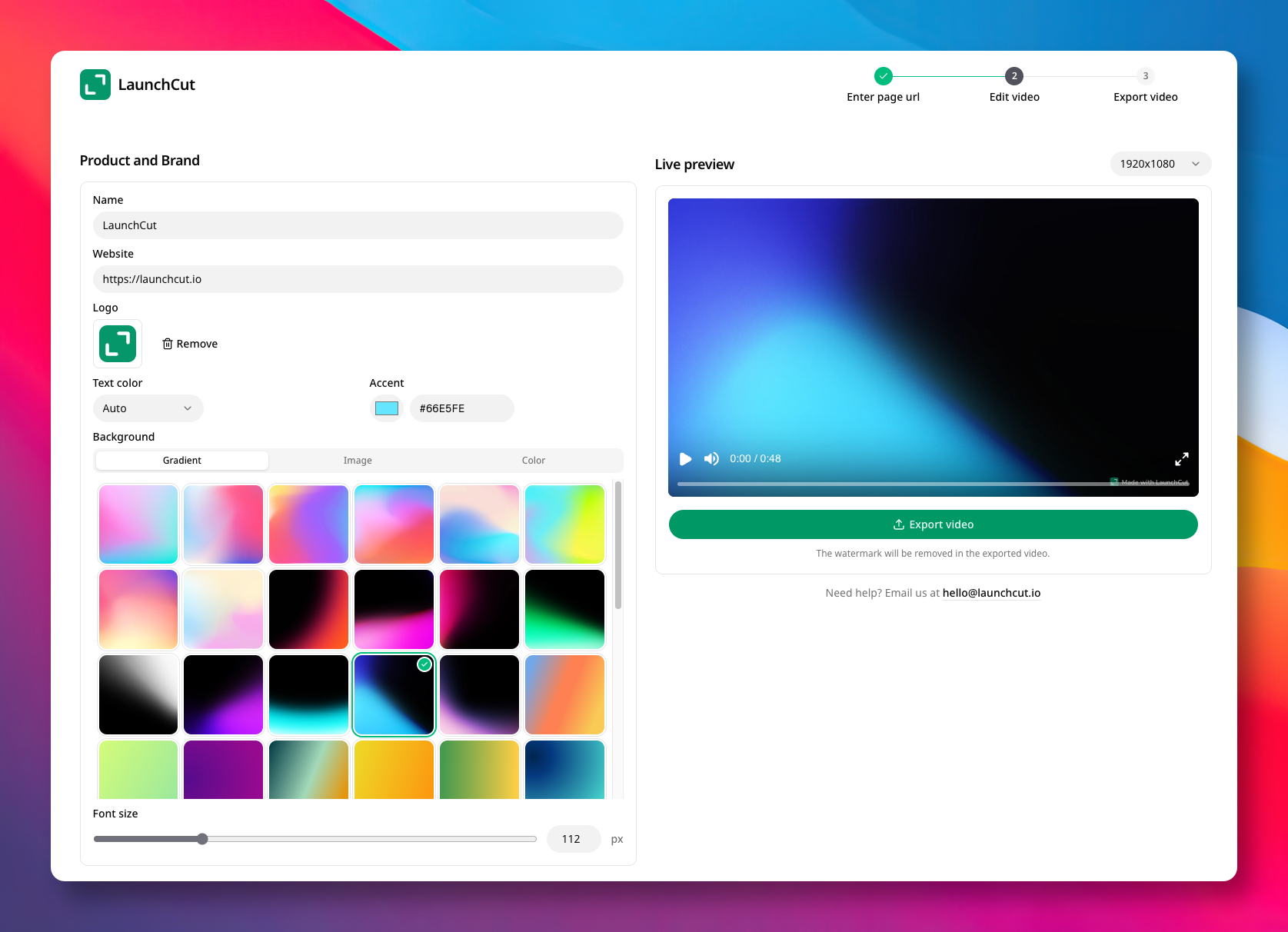 LaunchCut screenshot