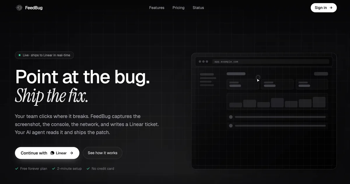 Feedbug screenshot